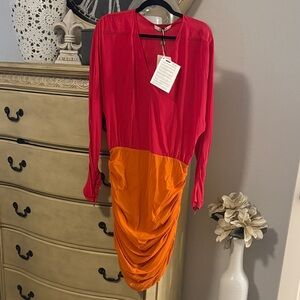 Roberto Cavalli Elegant Red and Orange Women's Dress